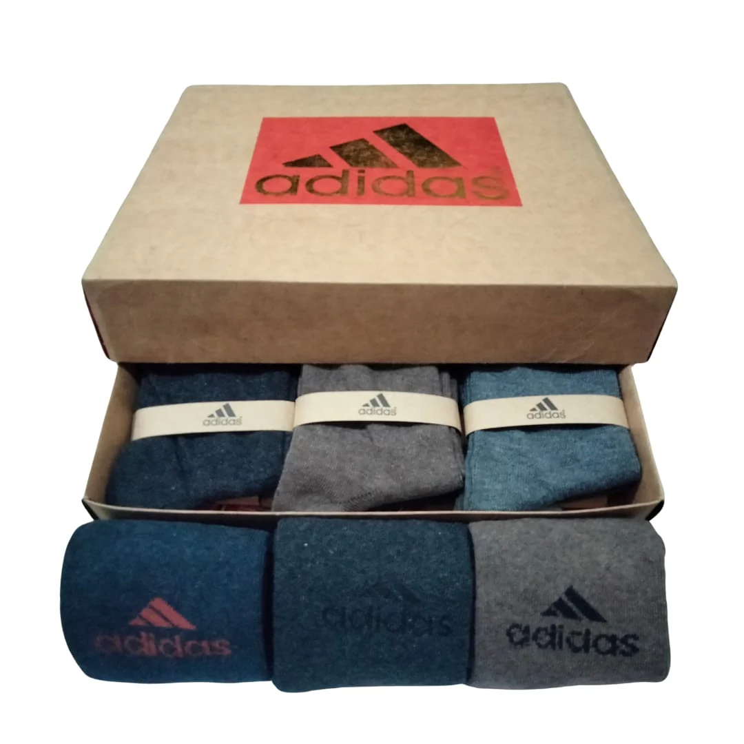 Adidas Long Cotton Winter Socks-MIX Colors (12 Pairs) - Image 3