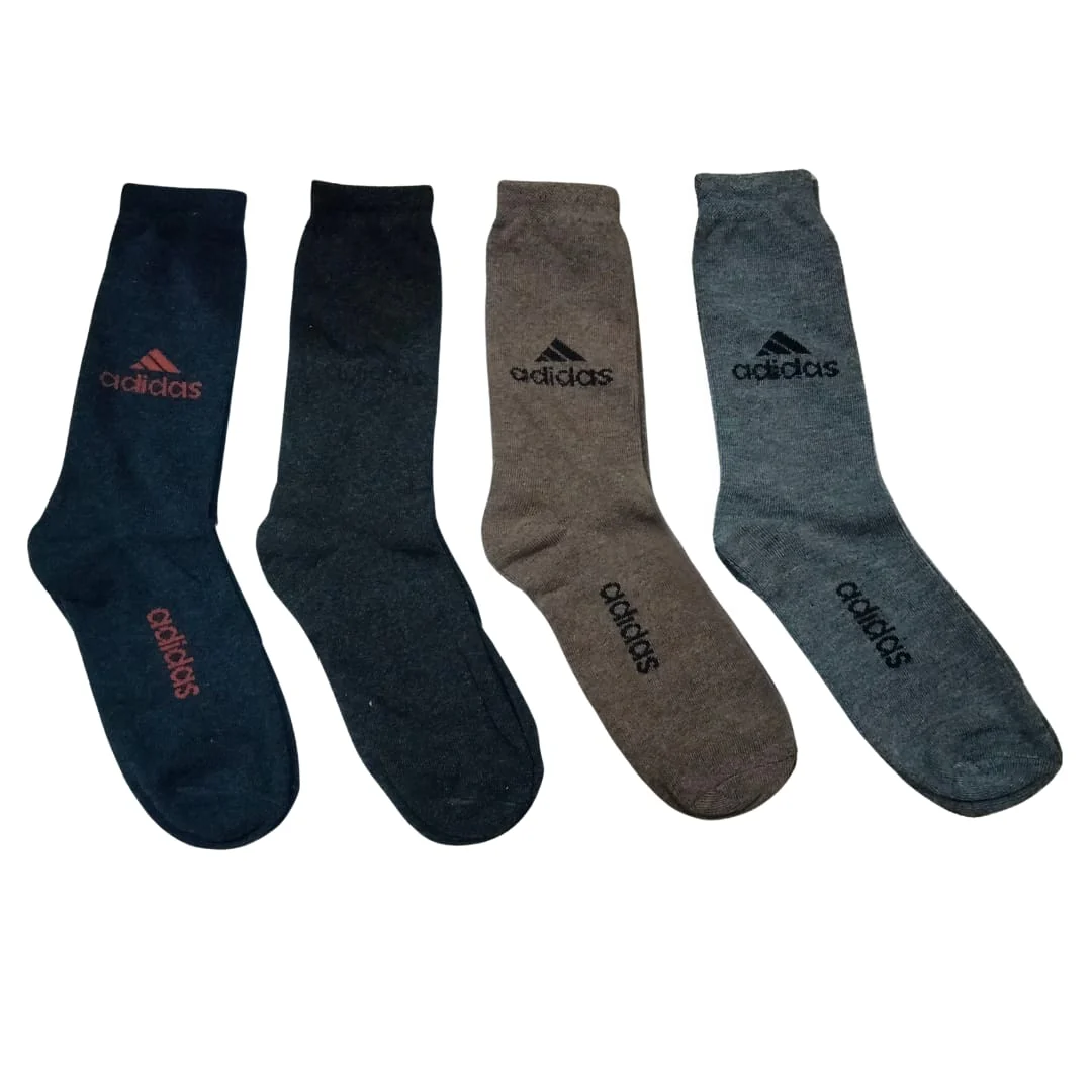 Adidas Long Cotton Winter Socks-MIX Colors (12 Pairs) - Image 4