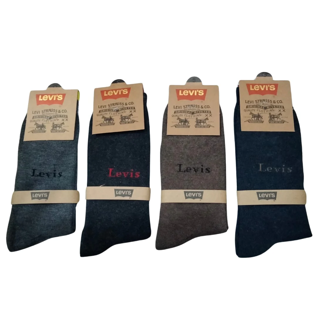 Levi's Long Cotton Winter Socks-MIX Colors (12 Pairs) - Image 3